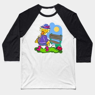 Cute Duck Walking Her Pet Ladybug in the Park Baseball T-Shirt